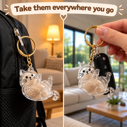 Cat hair keychain